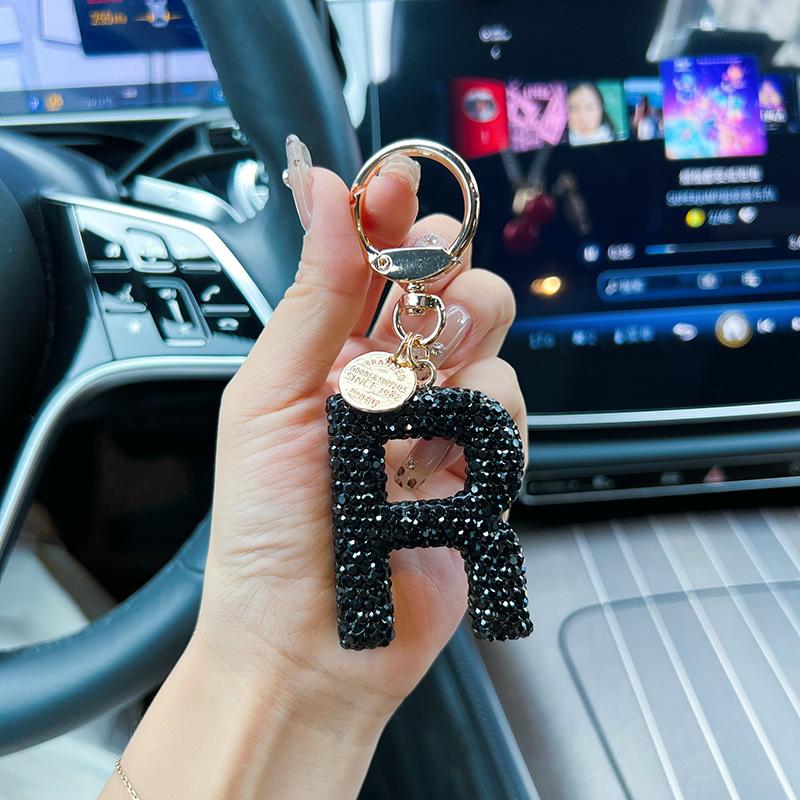 Creative Rhinestone Car Keychain, Aesthetic Bag Pendant Bag Charm, Fashionable Letter Key Ring, Elegant Bag Charm Accessory, Perfect Holiday Accessory for Men & Women Creative Rhinestone Car Keychain, Aesthetic Bag Pendant Bag Charm, Fashionable Letter Key Ring, Elegant Bag Charm Accessory, Perfect Holiday Accessory for Men & Women