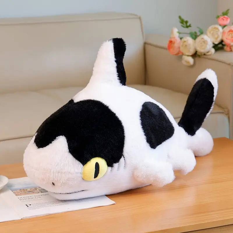 Cow Shark Pillow, Soft Plush Sleep Cushion, Sofa Bed Decorative Item, Ocean Theme, Sofa Pillow, Casual Style, Comfortable and Cozy