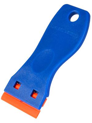 Plastic Razor Scraper, 2 Pack Razor Scraper with 120 Pcs Razor Blades for Removing Glue, Sticker, Decals, Tint from Car Window and Glass(Blue)