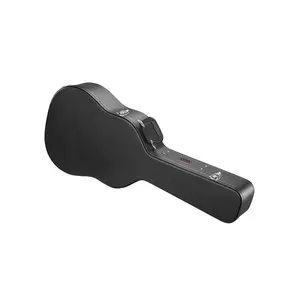 VEVOR Acoustic Guitar Hard Case, 43.31 in Gourd-Shaped Guitar Hard Case, With Lock Latch Key Handle, PVC Padding Soft Lining Water-Resistant Hard Shell Guitar Case, for 39-41 in Acoustic Guitar, Black