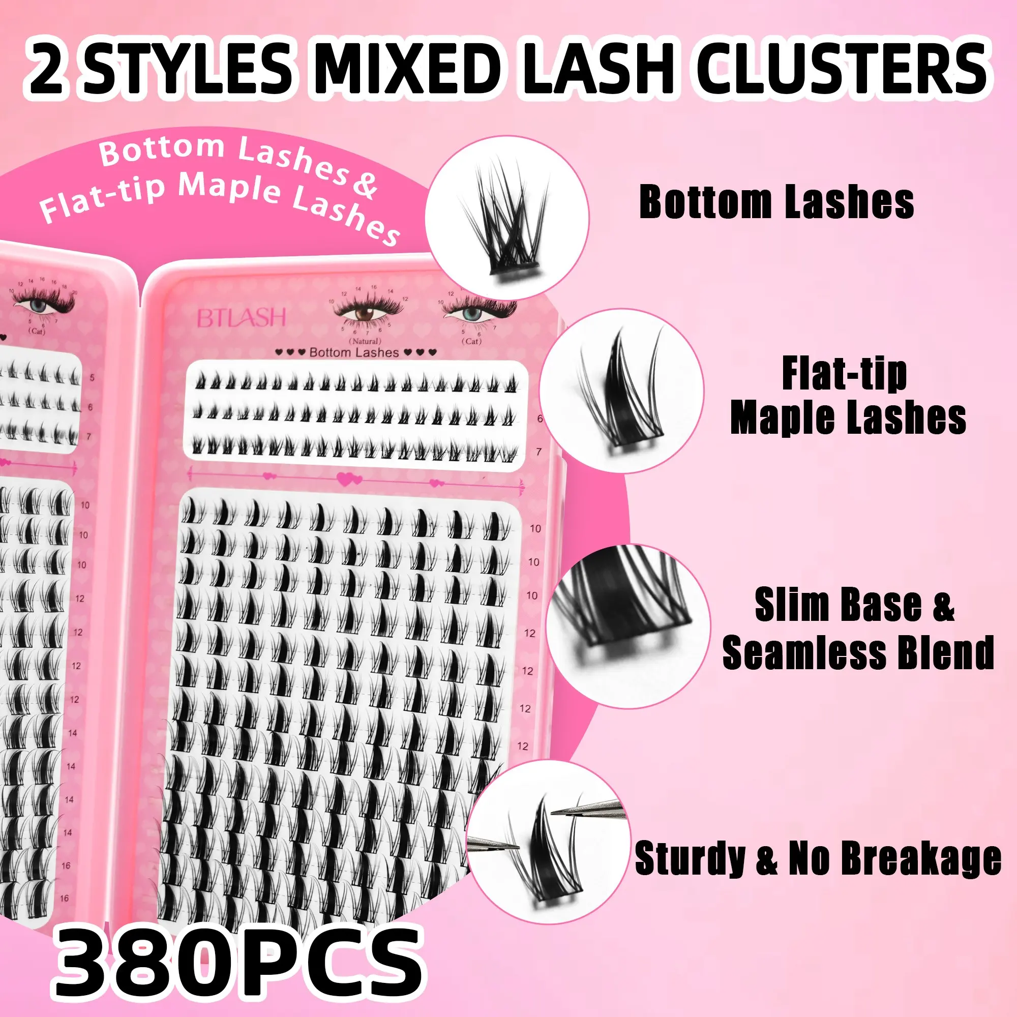5 Pairs D Curl False Lashes, Easy Application Sector Style, Natural Soft Flowing Individual Lashes, Beginner Friendly, 10-18mm Length