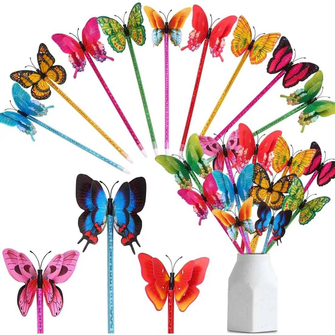 Professional Adult Butterfly Ballpoint Pen Set – 12 Executive Botanical-Themed 0.5mm Writing Pens for Corporate Gifting, Office Documentation & Formal Business Use. ()