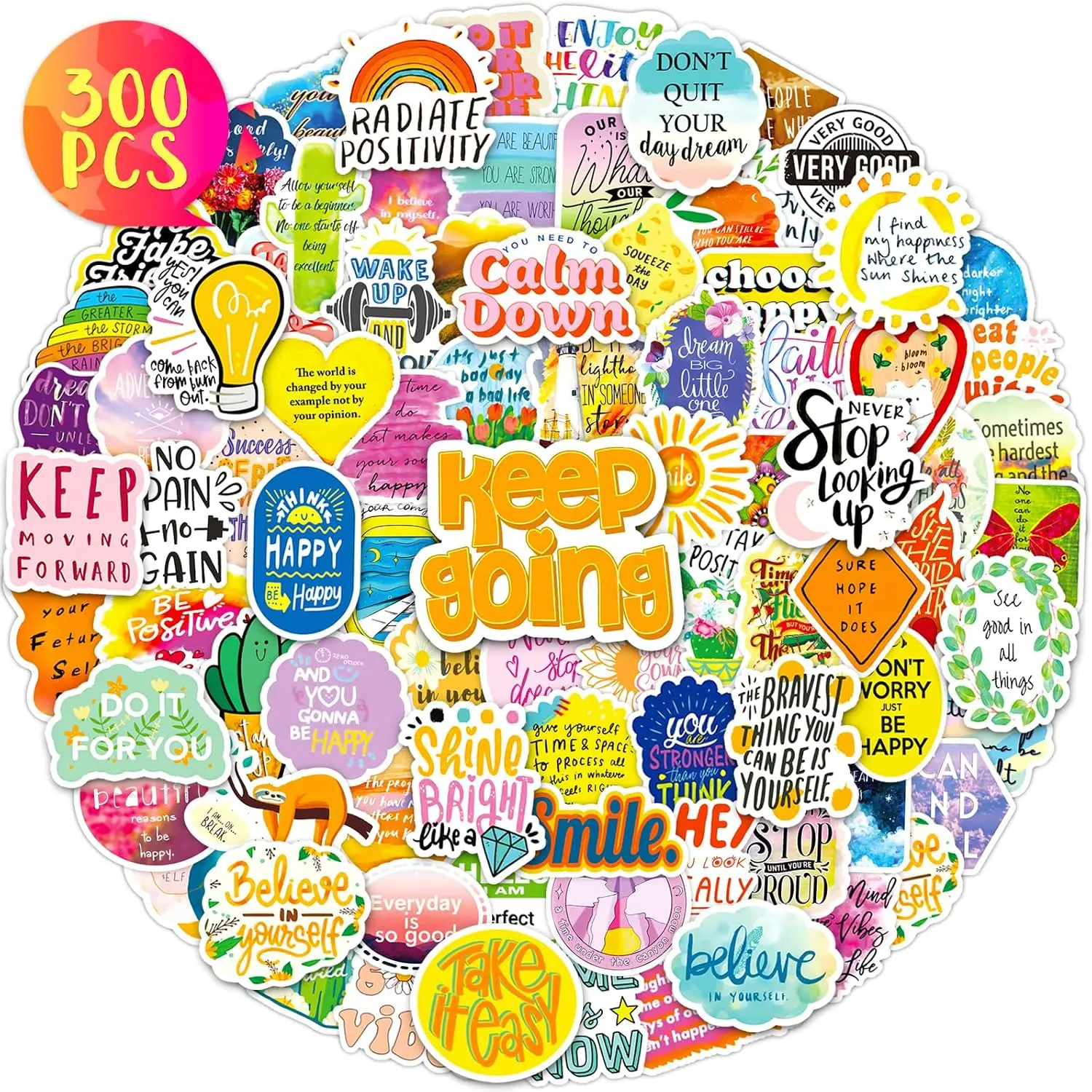 300 count Motivational  Stickers, Inspirational Quotes | For Students Teens  Adults, Positive Affirmation, For Vision Board Supplies Classroom Incentive Prize