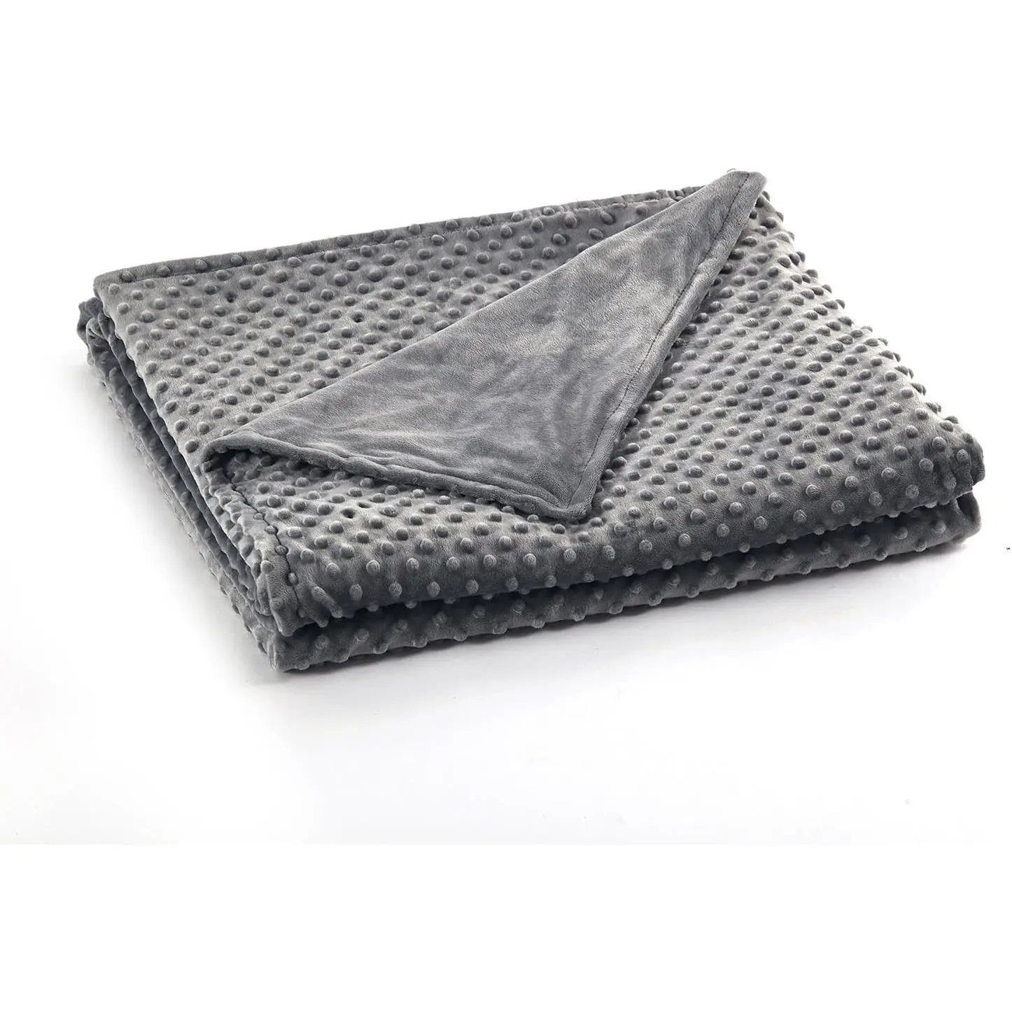 60''x80'' Duvet Cover for Weighted Blanket | Premium Super Soft Minky Dot | Dark Grey