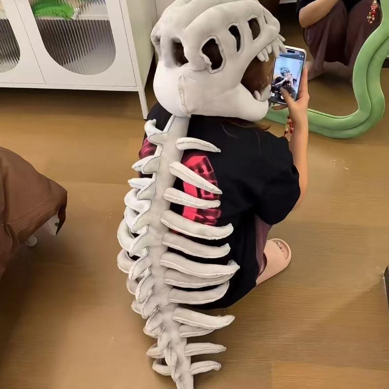 New dinosaur skeleton funny hood hat children's plush toys boys doll funny skeleton cross-border