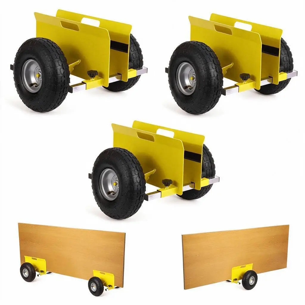 OP-600 lb Adjustable Panel Dolly - Heavy-Duty Rolling Panel Cart, 10" All-Terrain Tires, for Drywall/Plywood/Sheet Goods Slabs