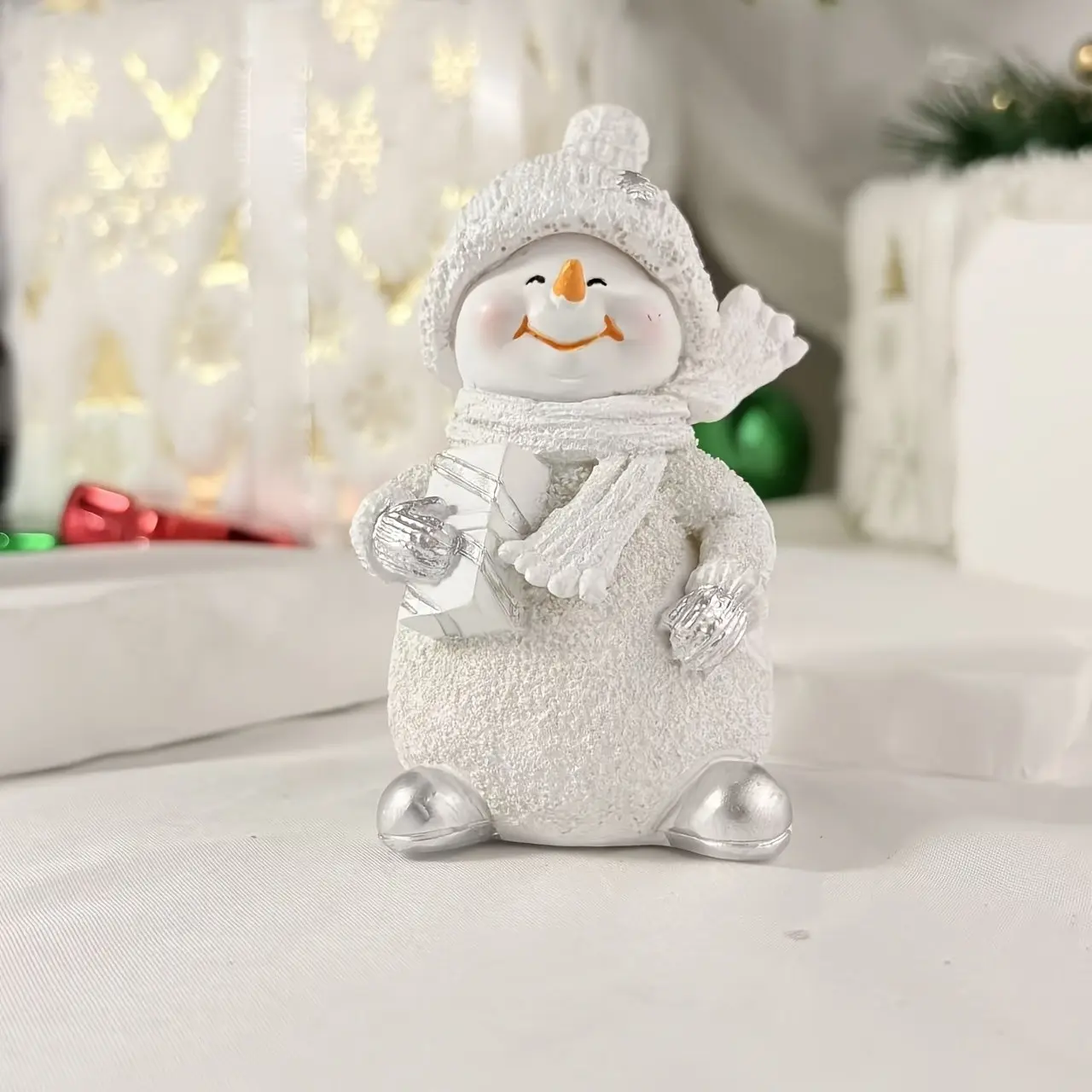2pcs Christmas Snowman Ornaments, Indoor Desktop Decorations, Festive Gifts, Perfect for Holiday Season, Easy to Display