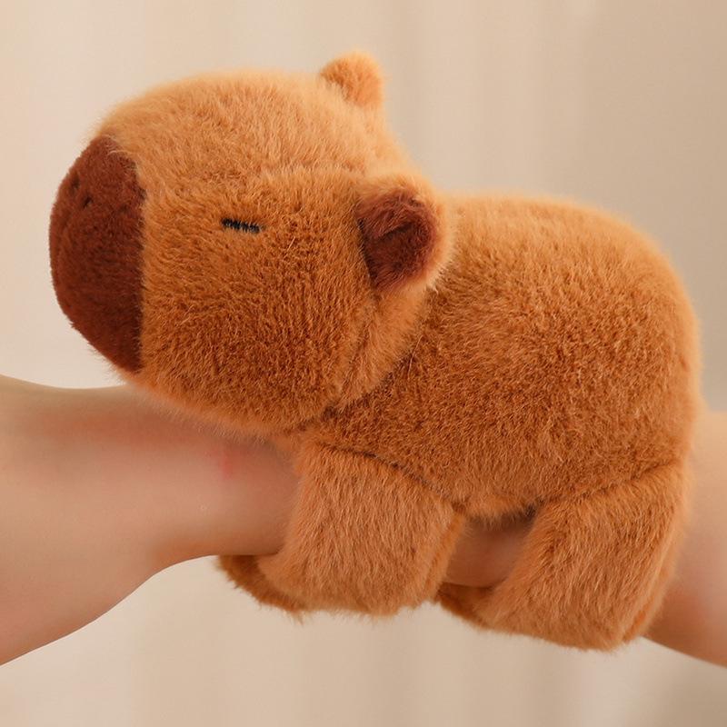 Capybara Animal Slap Snap Wrap Wristband Bracelet Plush Stuffed Animal Kawaii Hand Ring Wristband Kid Funny Toys