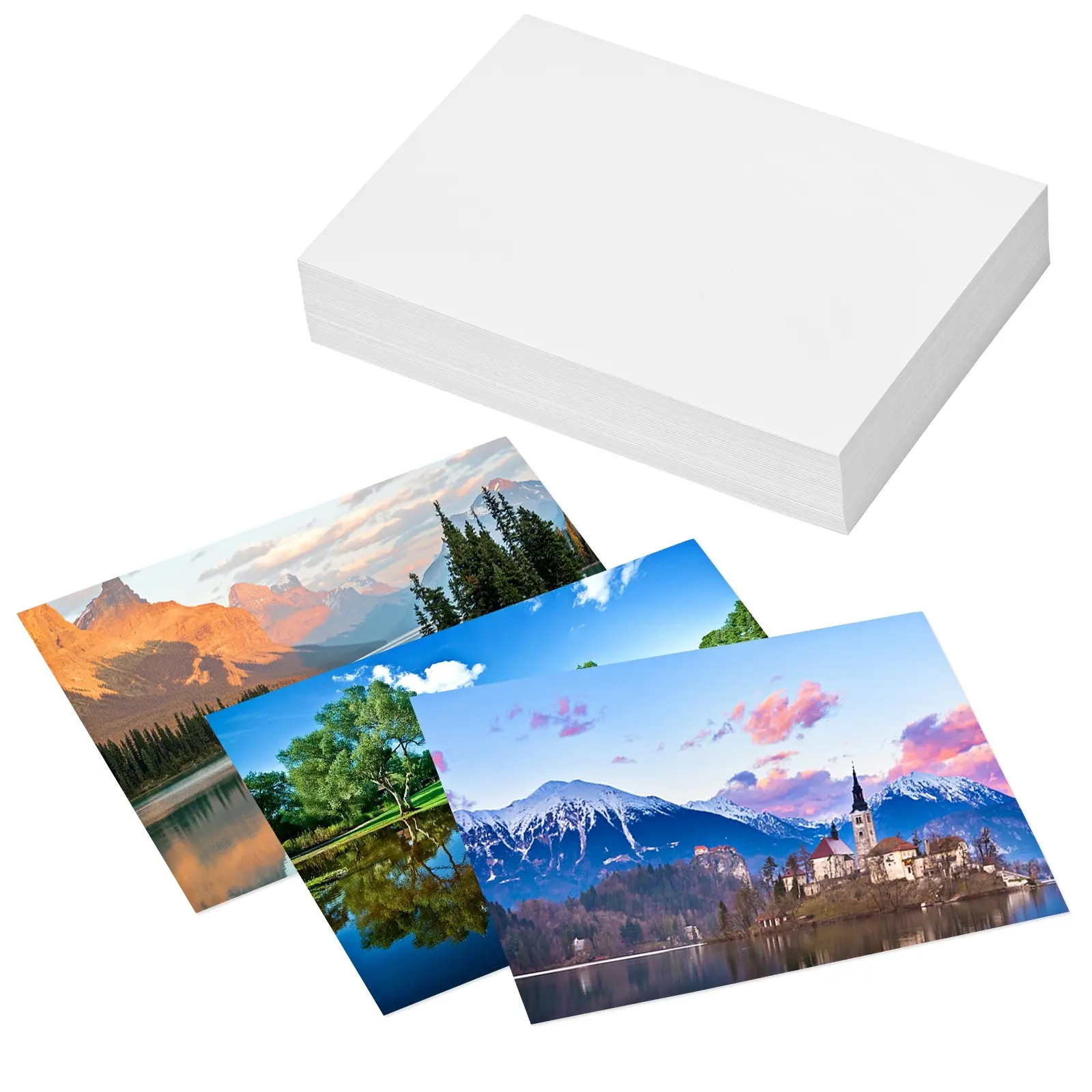 100 Sheets Photo Paper, 3.5x5 Inch Glossy Print Paper, 230gsm, Ideal for Printers, Brochures, Office Supplies, High-Quality Image Paper