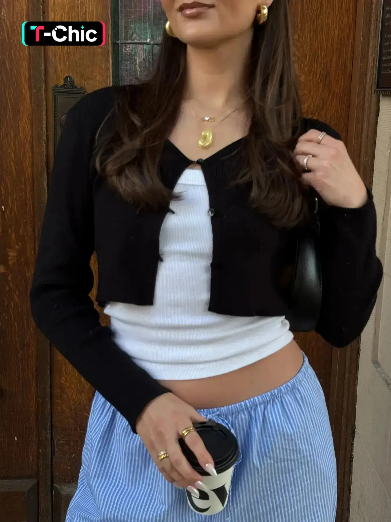 Women's Ribbed Solid V Neck Button Front Long Sleeve Cardigan Sweater T-shirt Top, Casual Basic Plain Slim Fitted Crop Top, Party Club Date Daily Elegant Tshirts Blouse Knitting Fashion Knitwear for Ladies Womenswear Spring Fall Winter Clothes Knitted Top