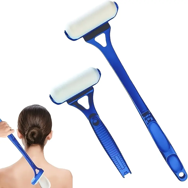 Long Handle Lotion Applicator for Back, Body Cream Spreader Tool for Sunscreen, Moisturizer & Self Care, Washable Pad Design