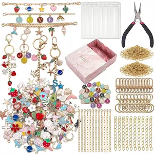490 count -Tone Charm Bracelet Making Kit - DIY  Arts & Crafts  Box with 126 Enamel Pendants, Pliers, Chains -  Birthday  Ideas for Teen Girls & Women