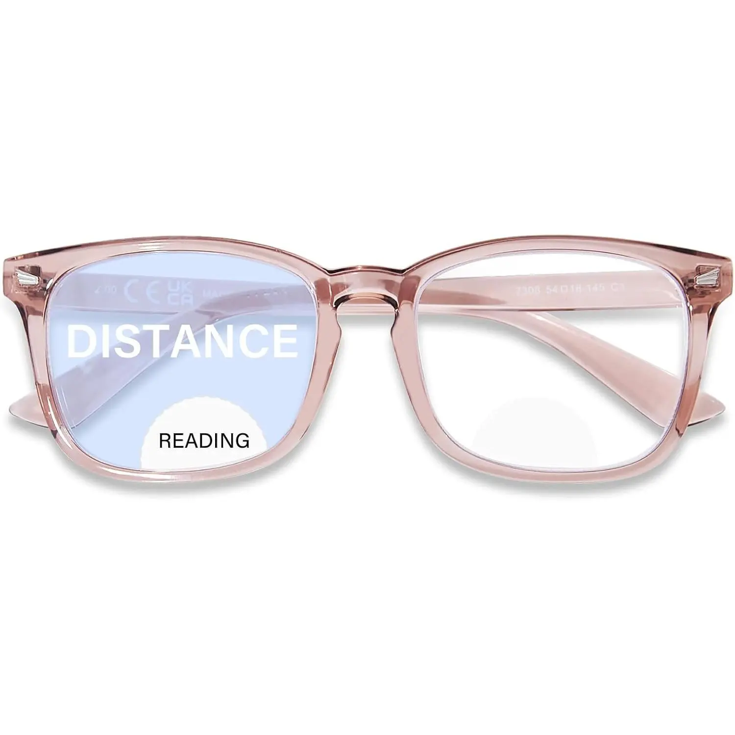 Bifocal Reading Glasses for Women Men, Square Clear Top Blue Light Blocking Computer Readers