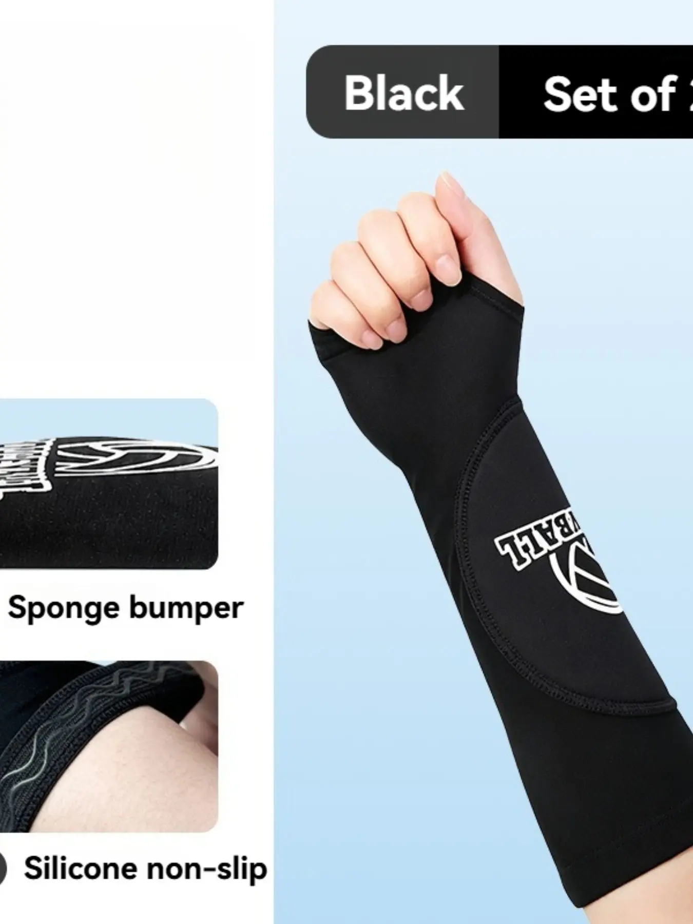Sports Volleyball Elbow Protector, Student Training Arm Guard, Unisex Summer Impact-Resistant Sponge, Breathable Finger Sleeve, Extended Sports Elbow Pad, Sports Arm Sleeves