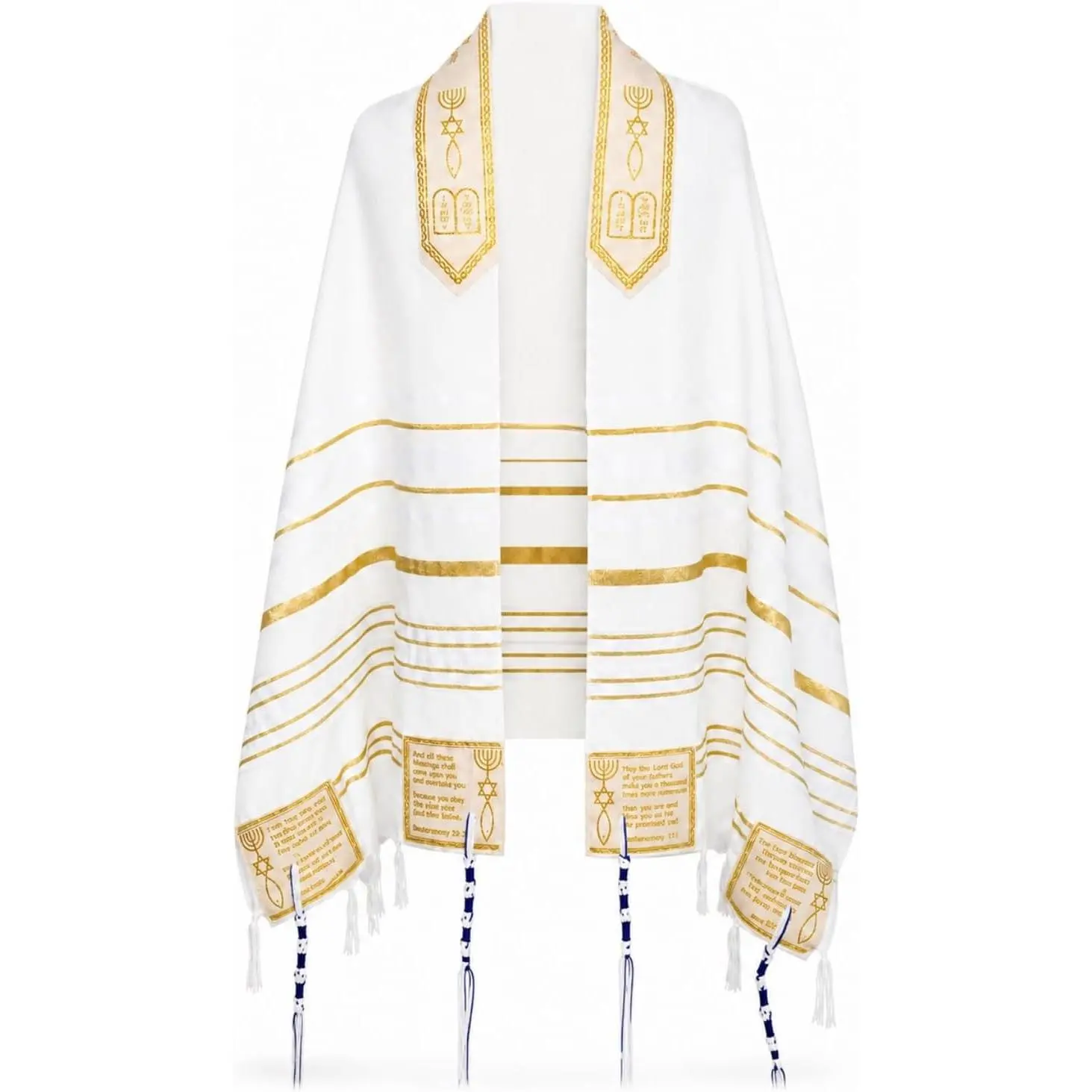 Messianic Christian Prayer Shawl Tallit 72x22in with Aaronic Blessing Collar, 4 Scripture Corners, Includes Bag & Brochure, for WomenGift