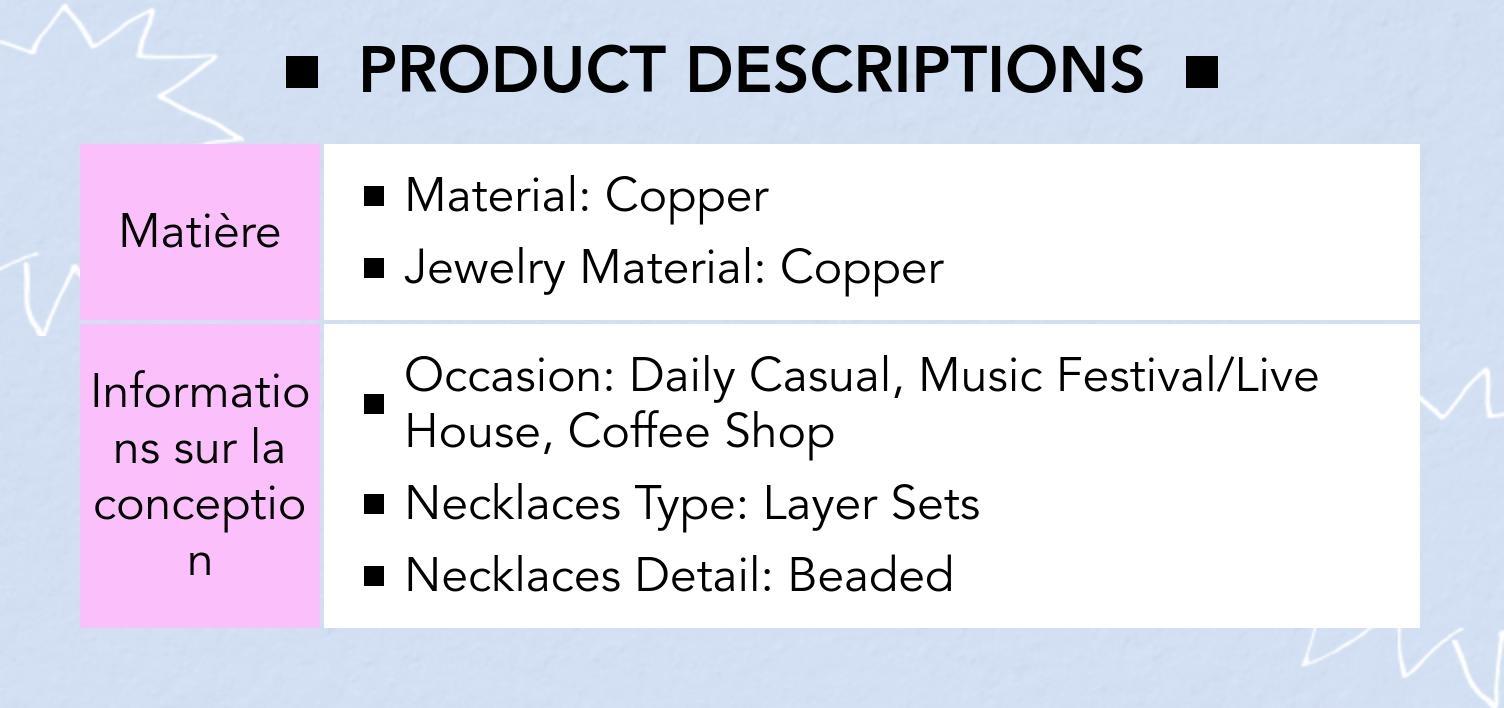 Cider DOUBLE LAYER STONE BEADED 18K GOLD PLATED COPPER NECKLACE