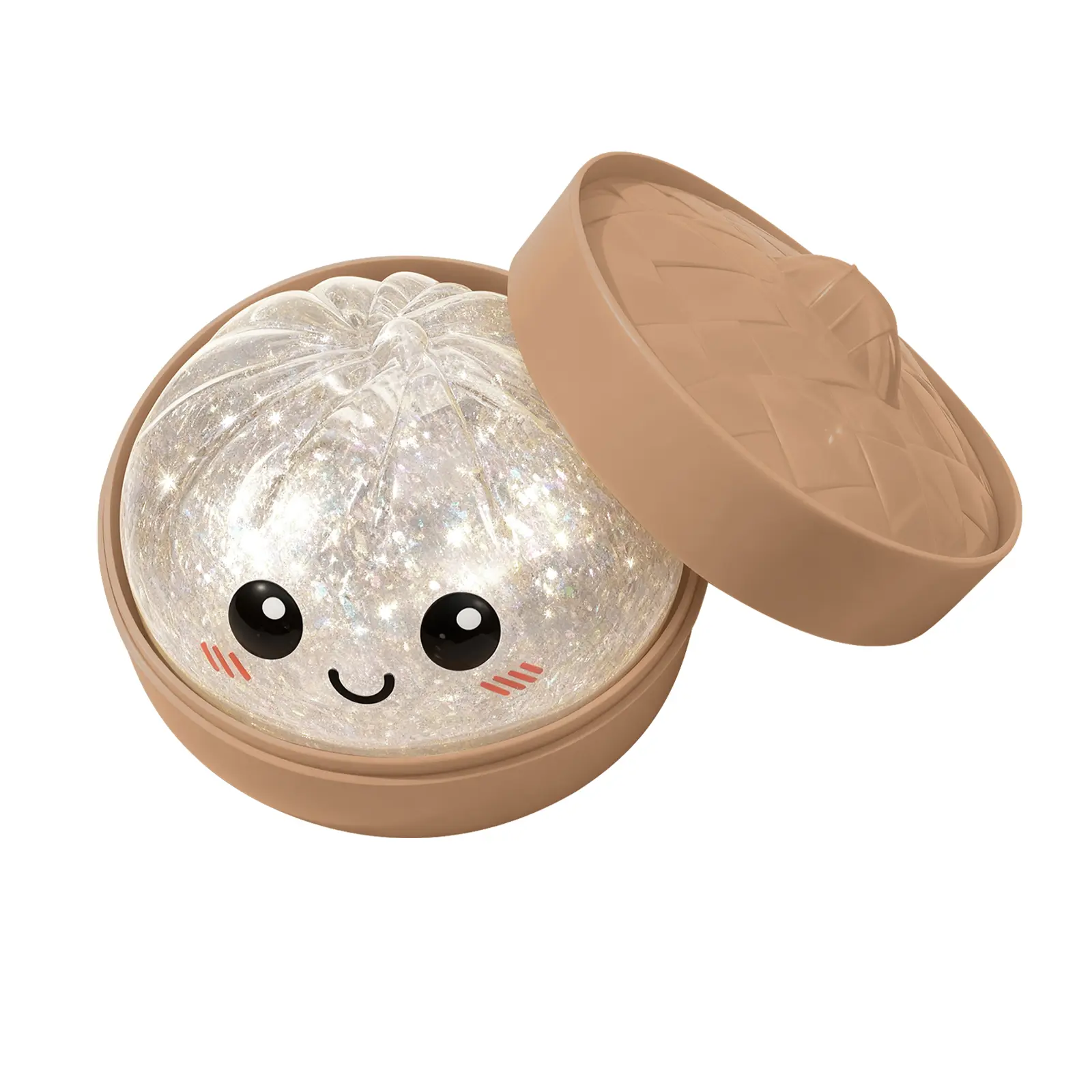 RIVIOO Baozi Pinch Le (transparent pearl color) Carry with you Soft and non-stick hand decompression fun simulation food toy