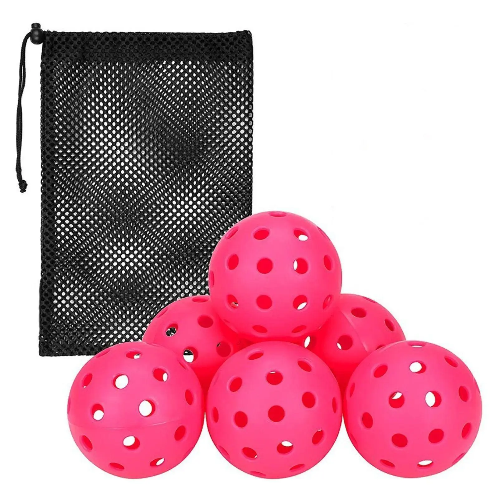6pcs 40 Holes Pickleball Ball, Lightweight Practice Pickleball For Outdoor Courts, Pickleball Accessories, Gymtok