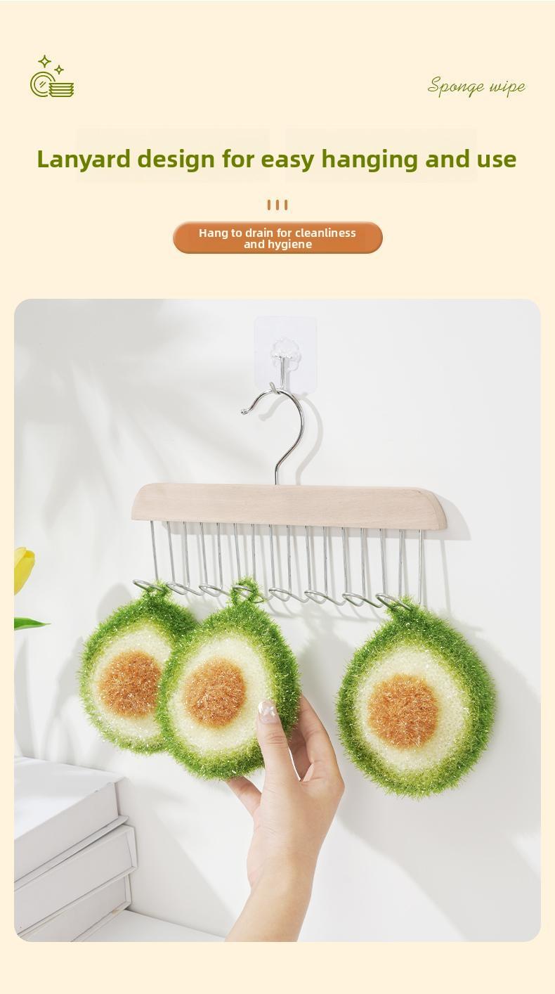 [3-Pack] Kitchen Cleaning Cloth, Imitation Avocado Cleaning Cloth, Soft Thickened Cleaning Cloth, Sponge Absorbent Dish Towel, Non-Shedding Quality Item