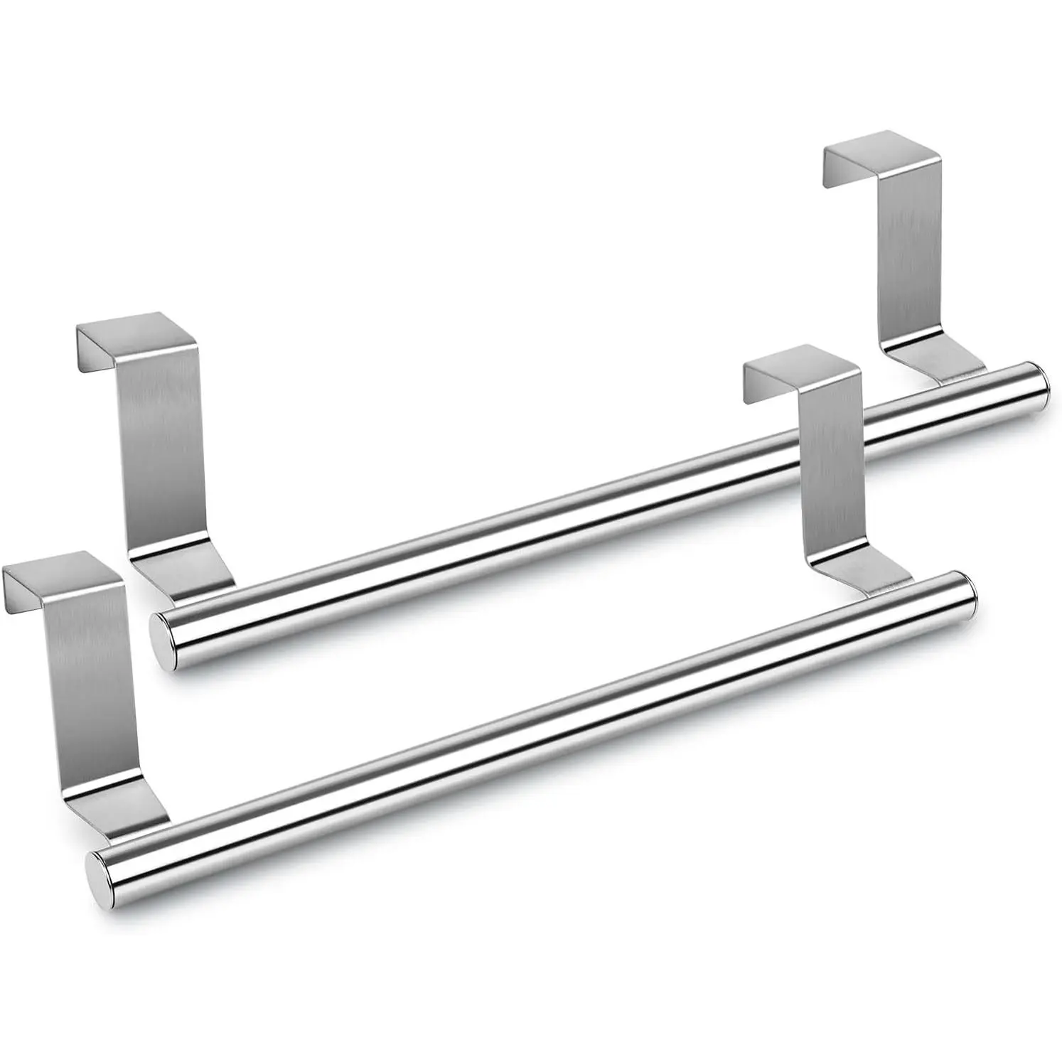 DS. DISTINCTIVE STYLE 2 Pack Over Cabinet Door Stainless Steel Kitchen Towel Holder Bar Hanger