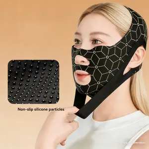 4.0 Upgrade Non-Slip V Line Face Lifting Bandage, Overnight Double Chin Reducer & Nasolabial Folds Remover, Full Face Jawline Contour Slimming Shaper with Single & Double Layer Compression, for All Face Shapes Daily Sleep & Home Skincare Use