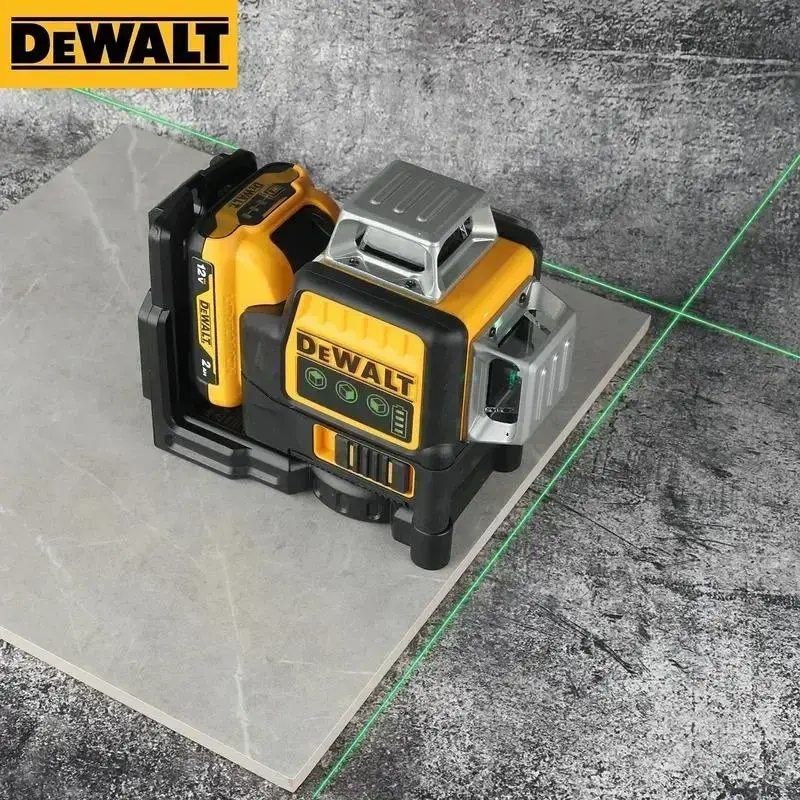 DeWalt 089LG 3 Sides 360 Degree Vertical 12V Lithium Battery 12 Lines Laser Level Horizontal Green Meter Outdoor Tool for Precision Measurement  Cordless Green Laser Level