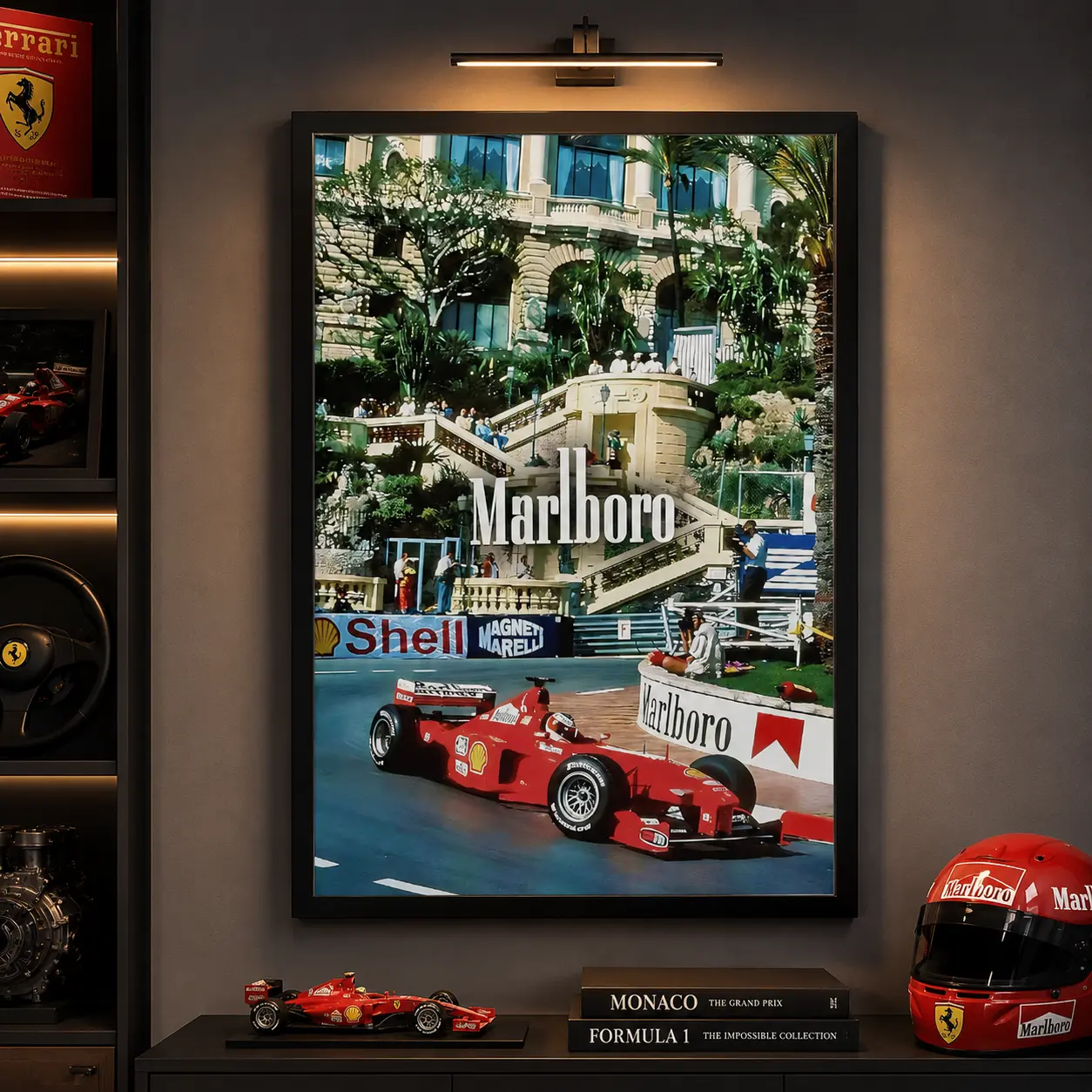 Vintage F1 Monaco Canvas Poster Print - Artistic Retro Racing Wall Art, Aesthetic Home Decor for Bedroom, Room Decoration