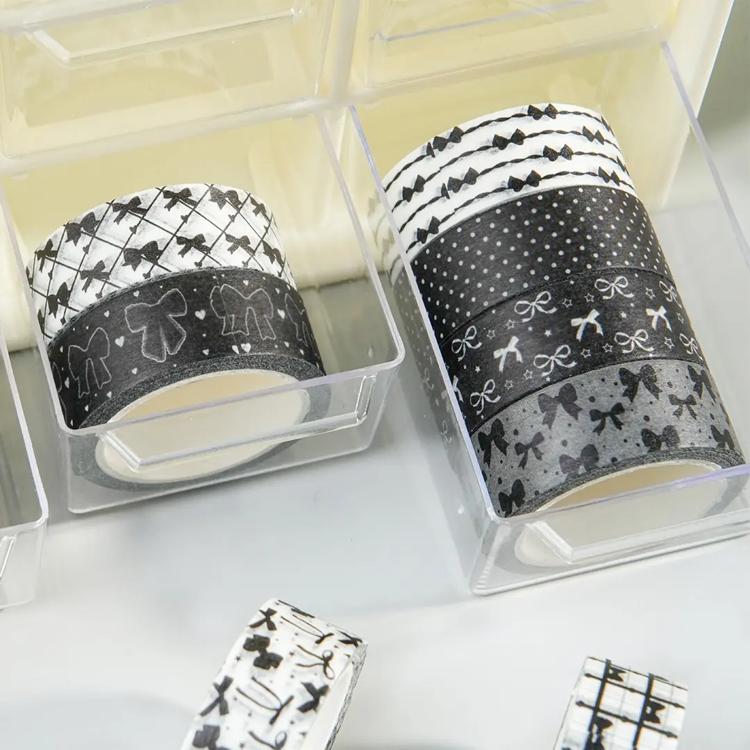 12 Rolls Bow Paper Tape, Gothic Decorative Sticker for DIY Journals, Stationery, Scrapbooking, Crafts, Gifts