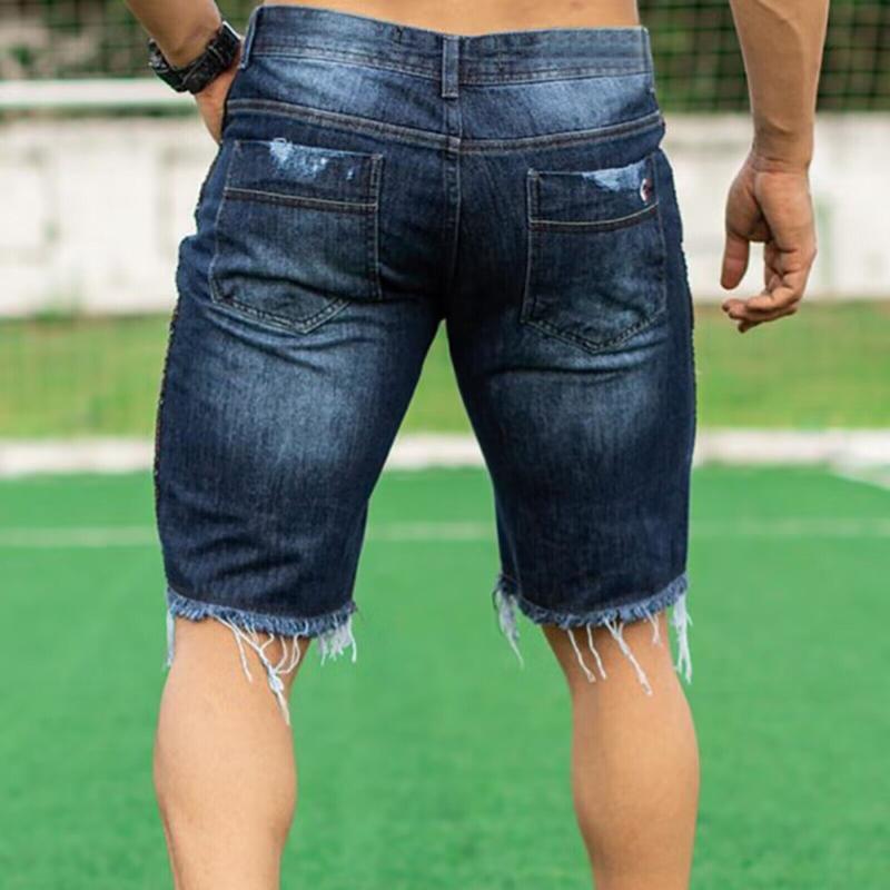 Slim Fit Fashion Jeans Men's Shorts Pants Blue Streetwear Denim Jorts Beige Menswear Pocket Trouser Plain