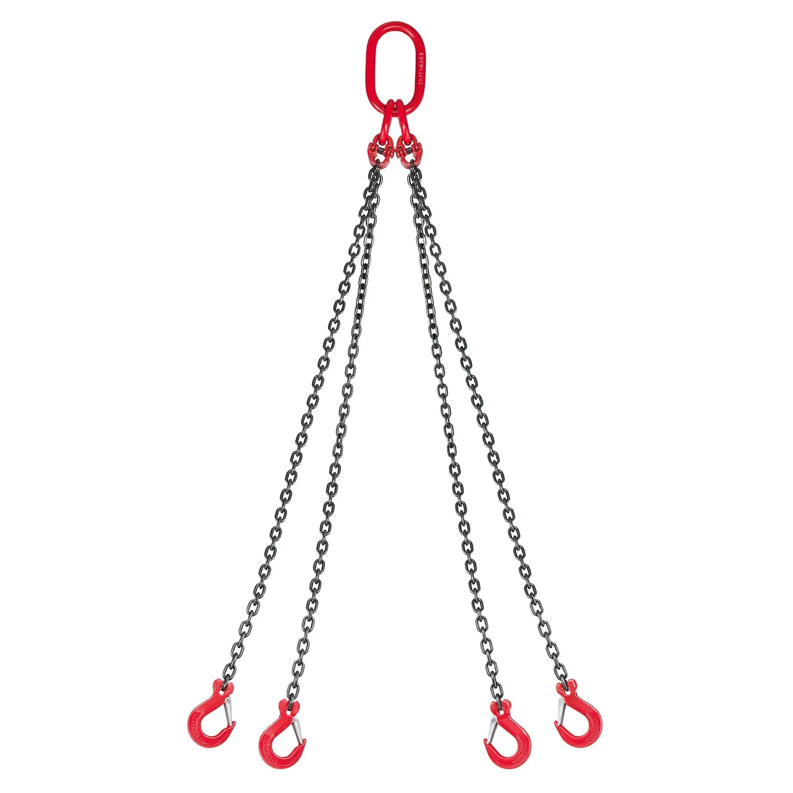 VEVOR Chain Sling, 1/4 inx 5 ft Lifting Chains with 4 Leg Grab Hooks, Heavy Duty G80 Alloy Steel Lifting Sling, 6600LBS Capacity, Adjustable Engine Chain Hoist Lifts for Cargo Security Towing