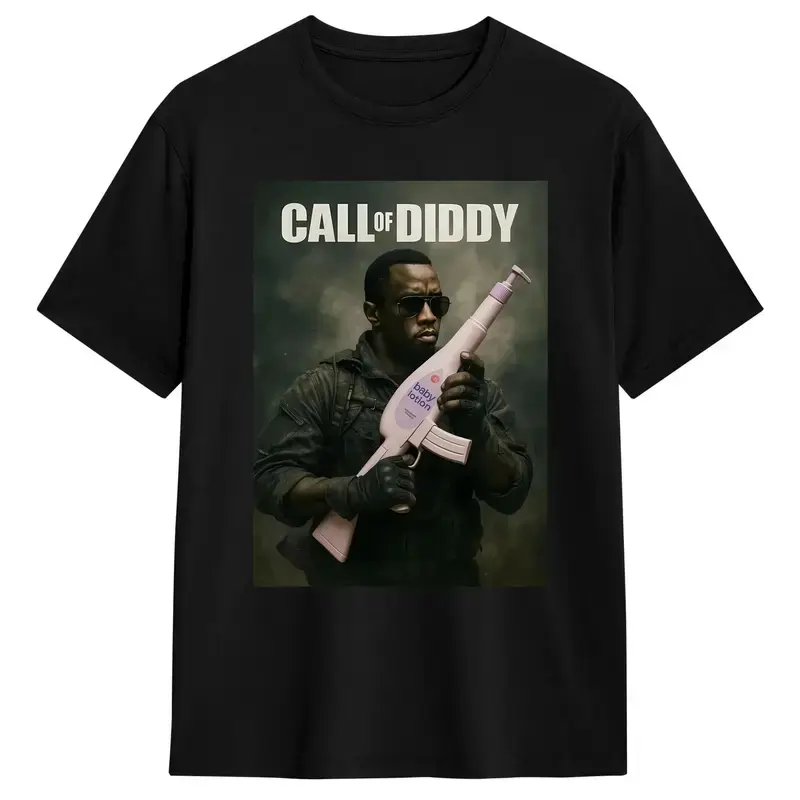 Men's Funny Call of Diddy Meme Casual Top, Menswear Pure Cotton Round Neck Short-Sleeve T-Shirt, Available in 4XL-6XL Sizes