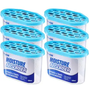 Fathersdaygift VEVOR Moisture Absorber Boxes, 10.8 oz Humidity Absorber Boxes(6 Packs), Fragrance Free Dehumidifier Attracts Extra Moisture from Your Bathroom, Closet, and Kitchen