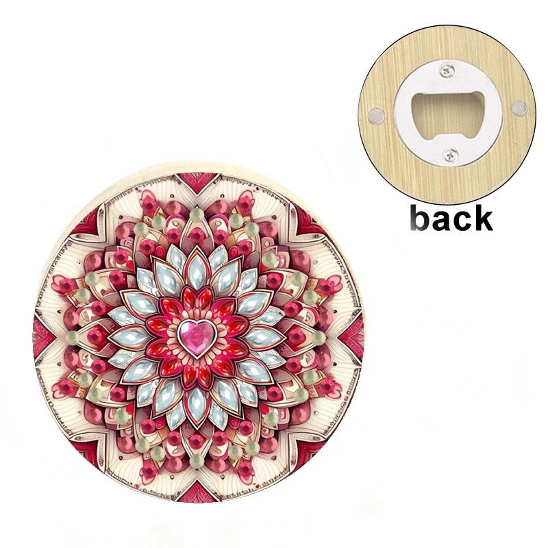 Wooden Magnetic Bottle Opener Bottle Opener & Diamond Painting Fridge Magnet Diamond Painting Refrigerator Magnet Bottle Opener Decorative Kitchen Tool DIY Craft Project for Fridge Decoration & Gifts