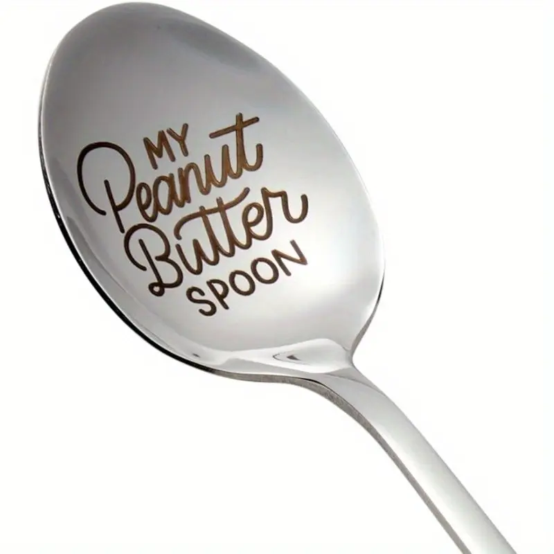 1/20pcs Peanut Butter Lover Stainless Steel Coffee Spoon, Durable Kitchen Utensil, Perfect for Stirring & Serving, Ideal Gift for Food Enthusiasts