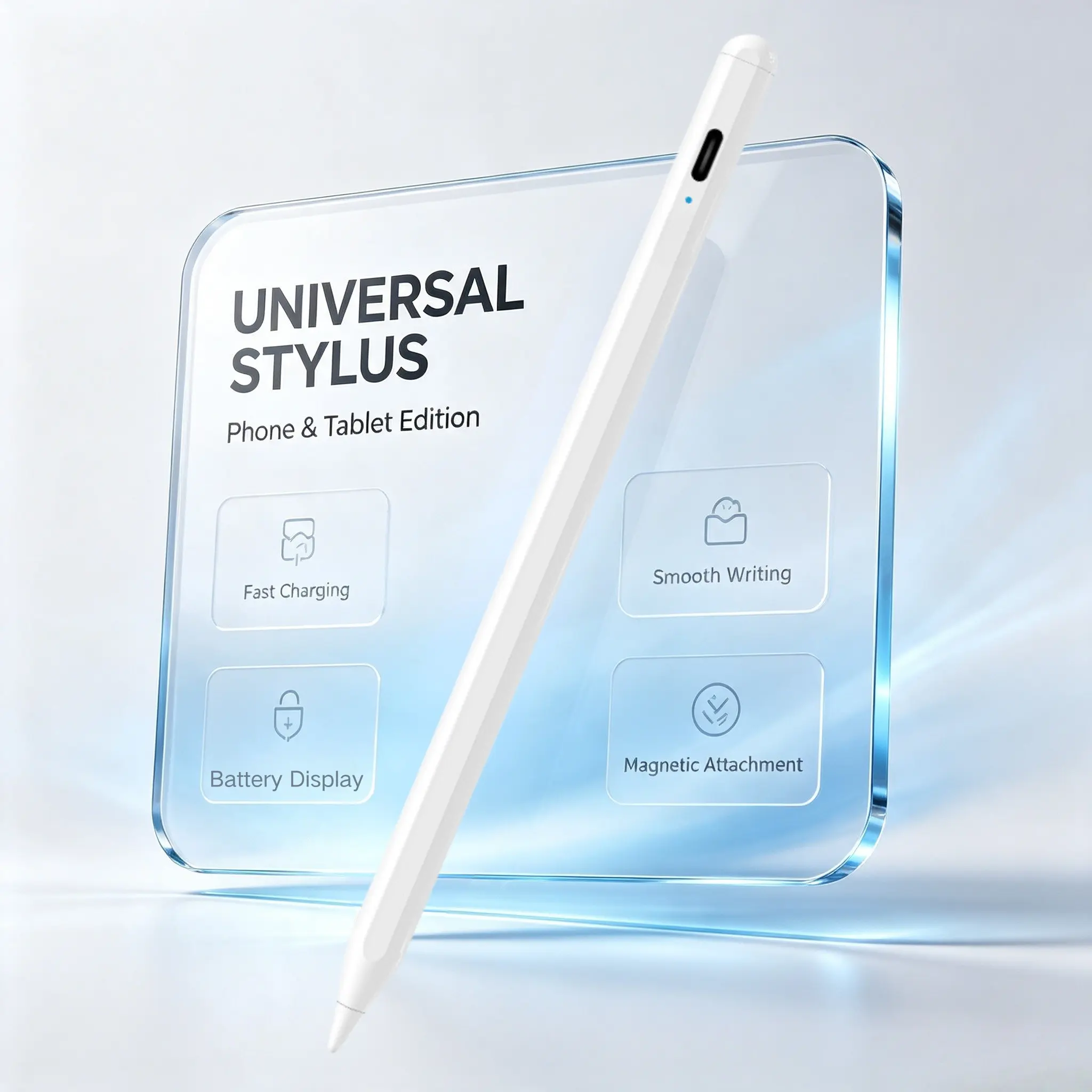 Universal Stylus Pen for Mobile Tablets, Fast Charging, Magnetic Adhesion, Smooth Writing, Ideal for Gaming, Studying, Drawing, Gift Idea