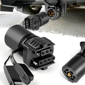 7 Pin to 4 Pin Trailer Adapter, 7 Way to 5 Way Trailer Light Plug, Trailer Connector for Truck RV Utility Tow Hitch Boat, Weatherproof Vehicle