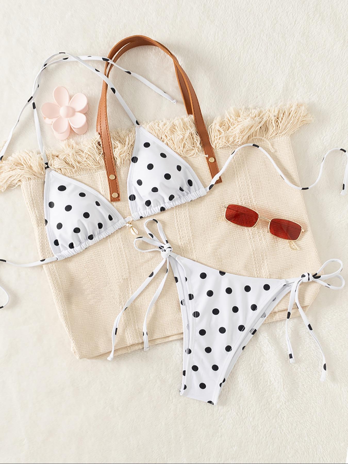 Two-piece Set Women's Striped / Floral  Print Bikini Set, Casual Fashion Chic Swimwear Set for Beach Holiday Vacation, Ladies Swimsuit for All Seasons