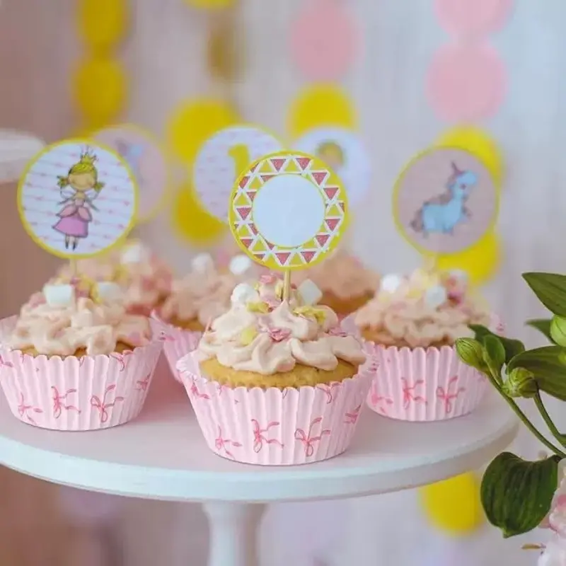 100pcs Pink bow cake paper cups, baking oil-proof disposable cake paper trays, birthday party decoration packaging supplies, Muffin Cup cake Liners 5*3cm, Baking Accessories, Bake ware,Baking Tools & Supplies for Wedding, Birthd