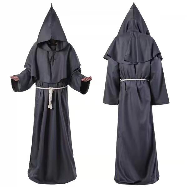 Halloween Cosplay Costume Medieval Monk Robe Wizard Priest Stage Robe