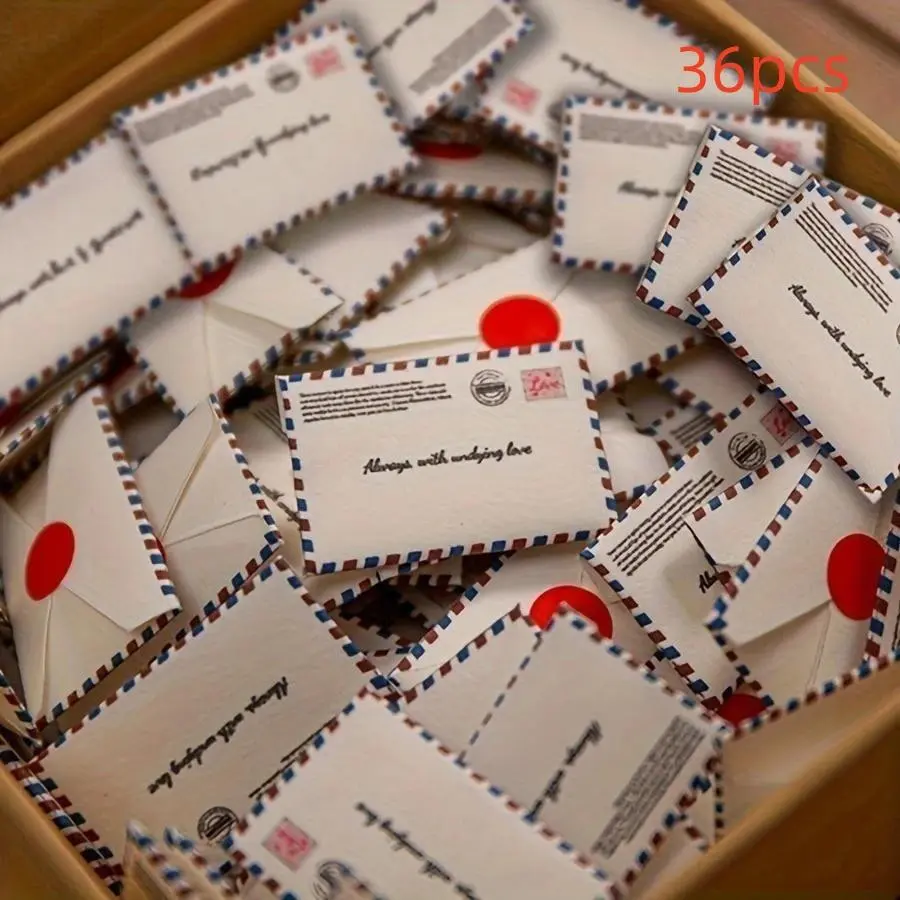 36 Mini Envelopes with 36 Round Stickers, Perfect for Friends, Lovers, Parents, Graduation, Valentine's Day, Anniversary, Mother's Day Gifts