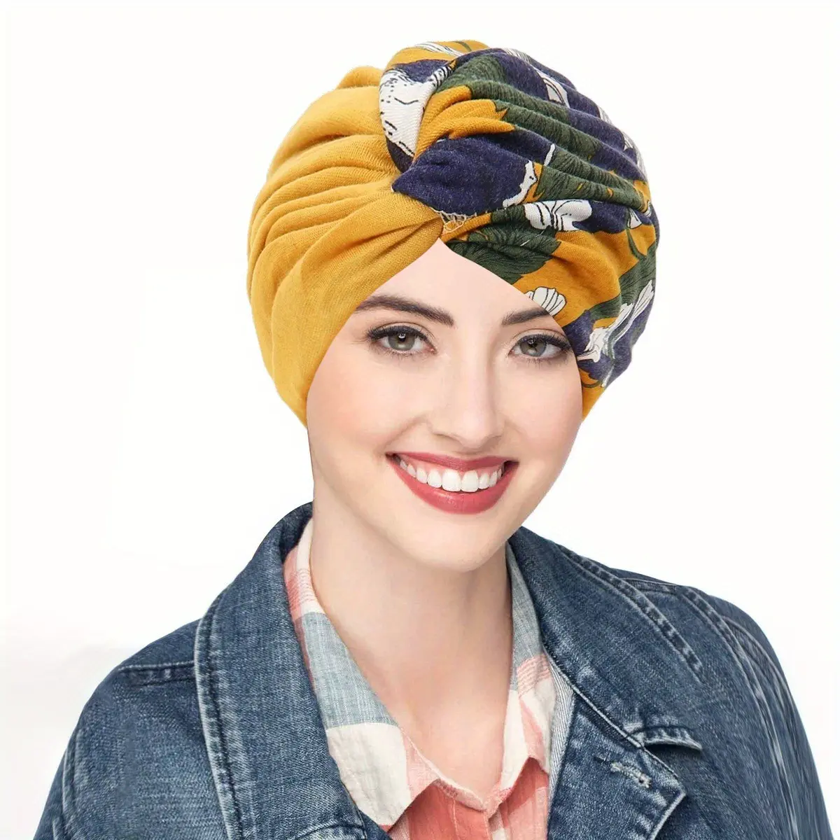 New Patchwork Floral Headscarf Hat, Versatile Headscarf, Fashion Women's Hair Scarf, Multi-Color Twist Cap, Soft Chemotherapy Hat, Muslim Hijab, Elastic Comfortable