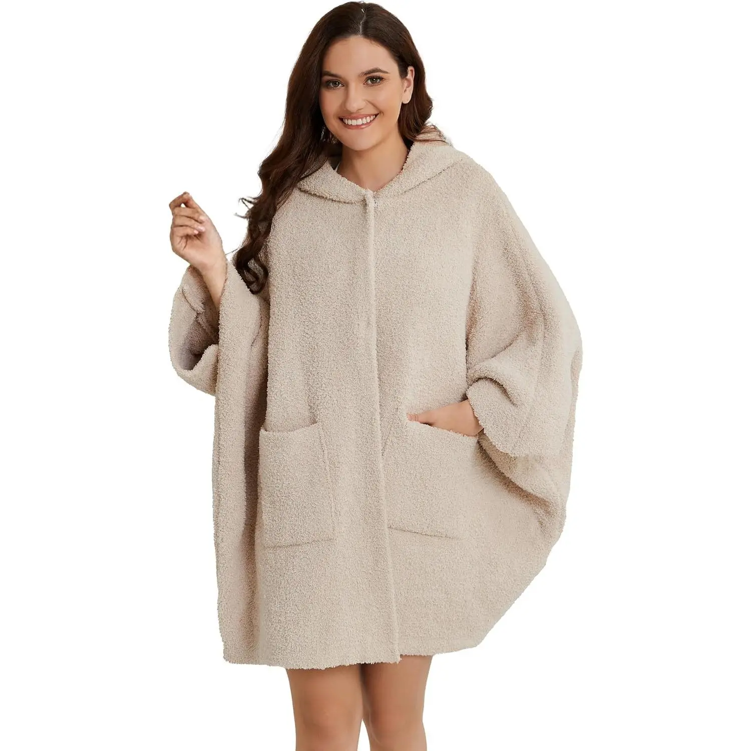 Wearable Blanket Hoodie Poncho Throw Comfy Soft Warm Cape Shawl Cozy Cloak Wrap Hooded with Sleeves For Women Adults
