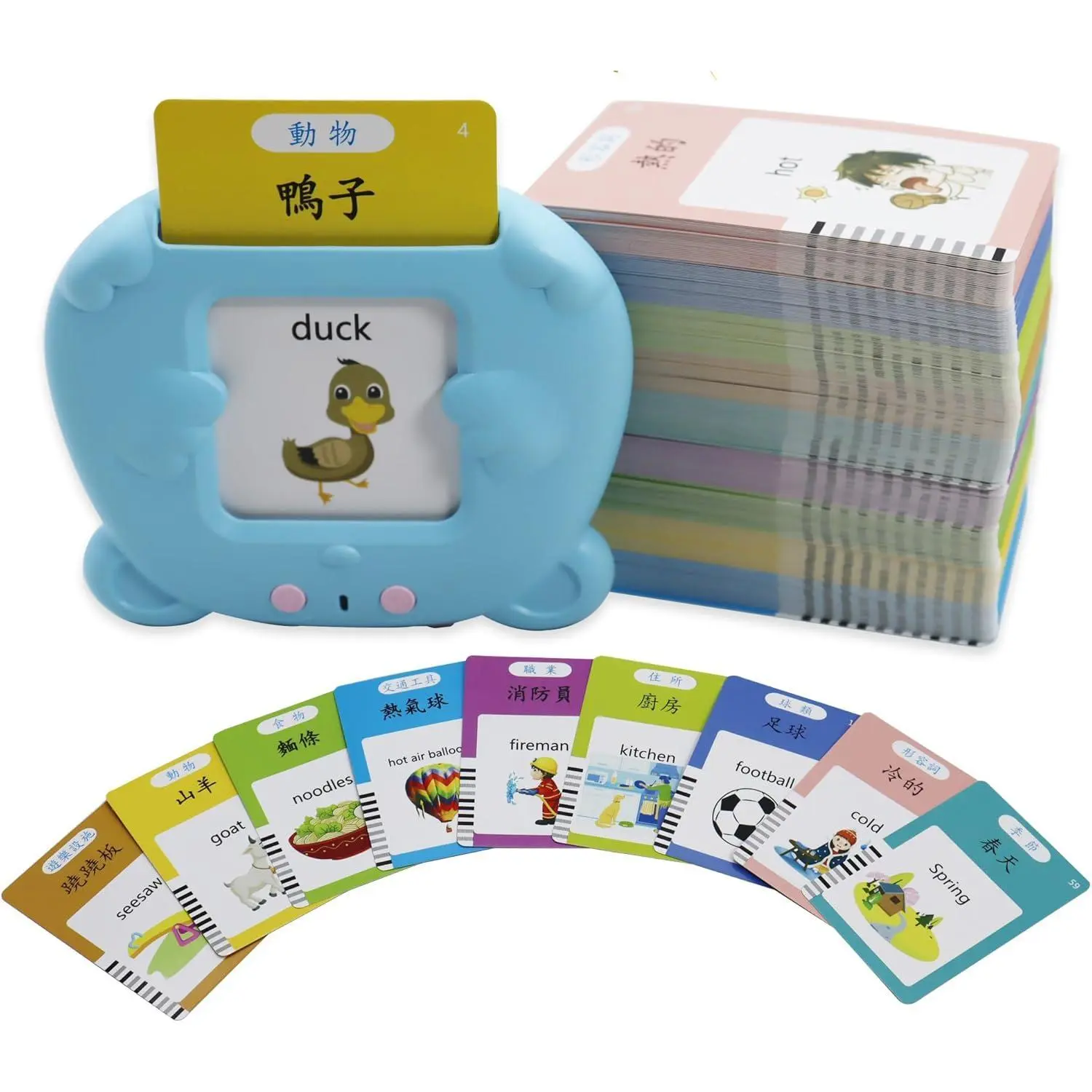 Trilingual Learning Flashcard Toys, 510 Sight Words Talking Flash Cards Cantonese and English, Audible Pocket Speech for Toddlers, Learn Cantonese and Chinese for Kids