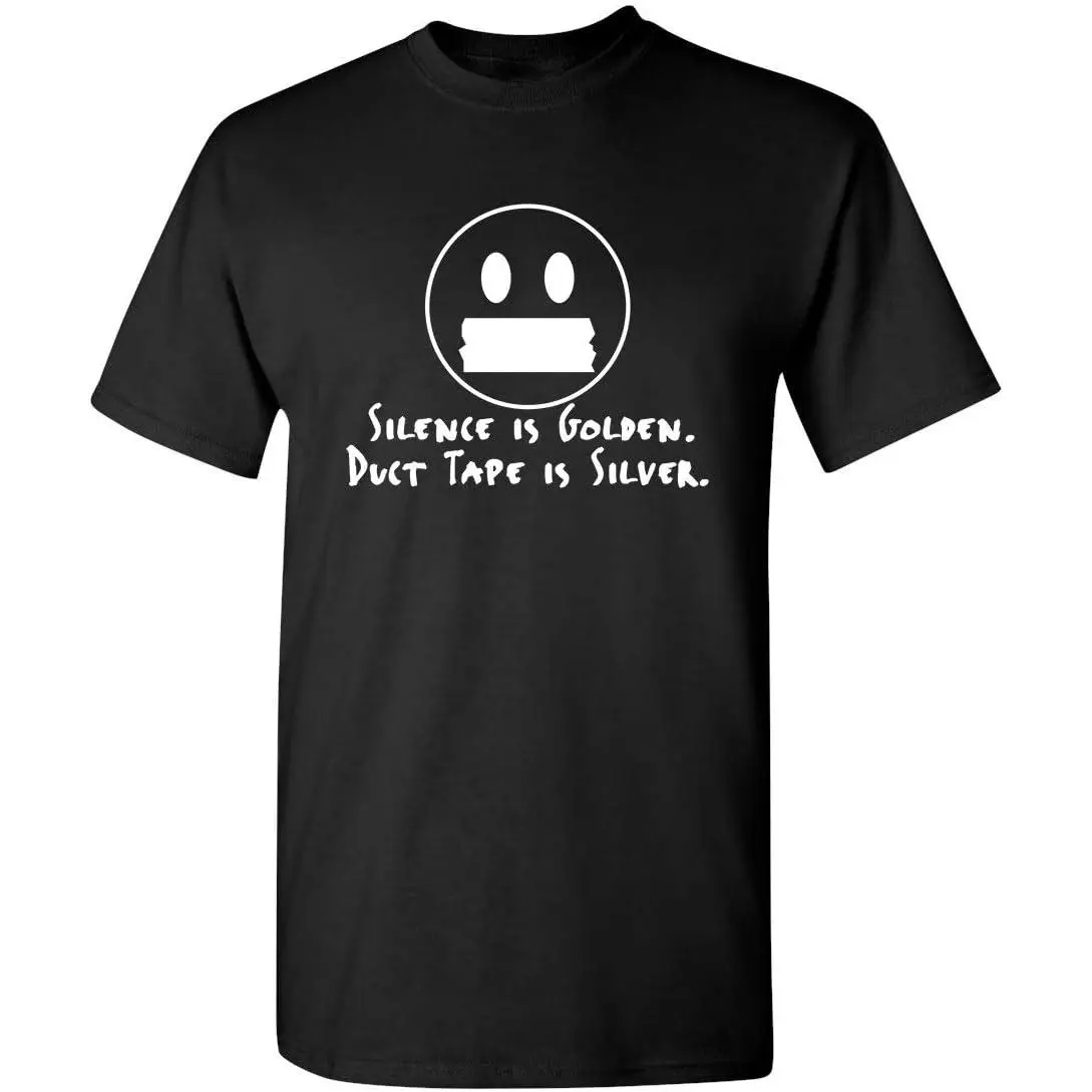 Women's "Silence is Golden" Funny Print Cotton Top - Short-Sleeve, Soft, Comfortable, Fits Matching Fashion Styles, Casual Classic T-Shirt