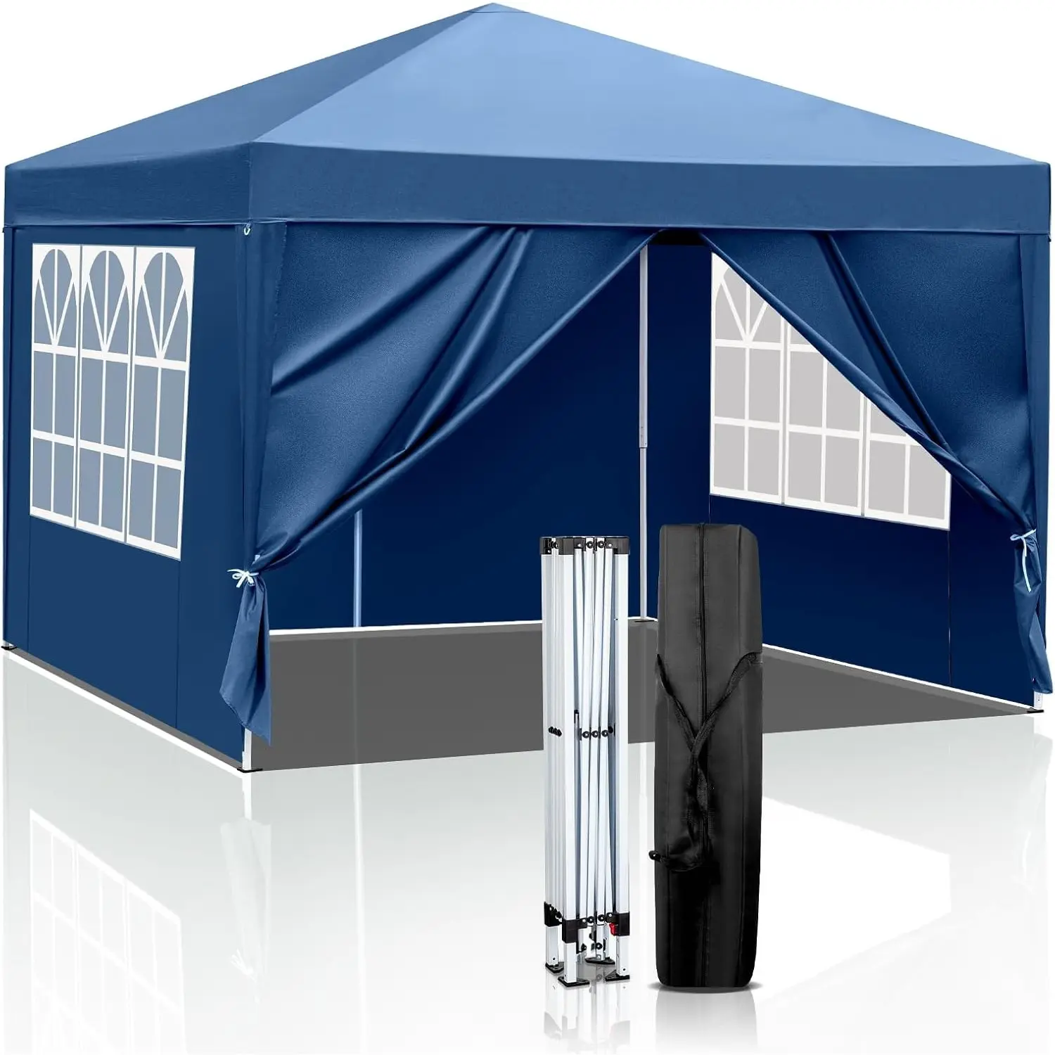 10'x10'Upgraded Outdoor Canopy Tent with Sidewalls, Pop-Up or Connectable Panel Optional, Instant Setup or Manual Assembly, Wedding Party Commercial Event Shelter, Heavy-Duty Waterproof Sunproof Iron Frame, Multiple Colors