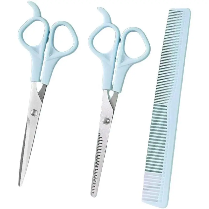 Hair Cutting Shears Set with Professional 6.7inch hair cutting Shear, hair thinning scissor and comb. Stainless Steel hair scissors, Barber Thinning Scissors, and Comb Kit for Women/Men/Kids.