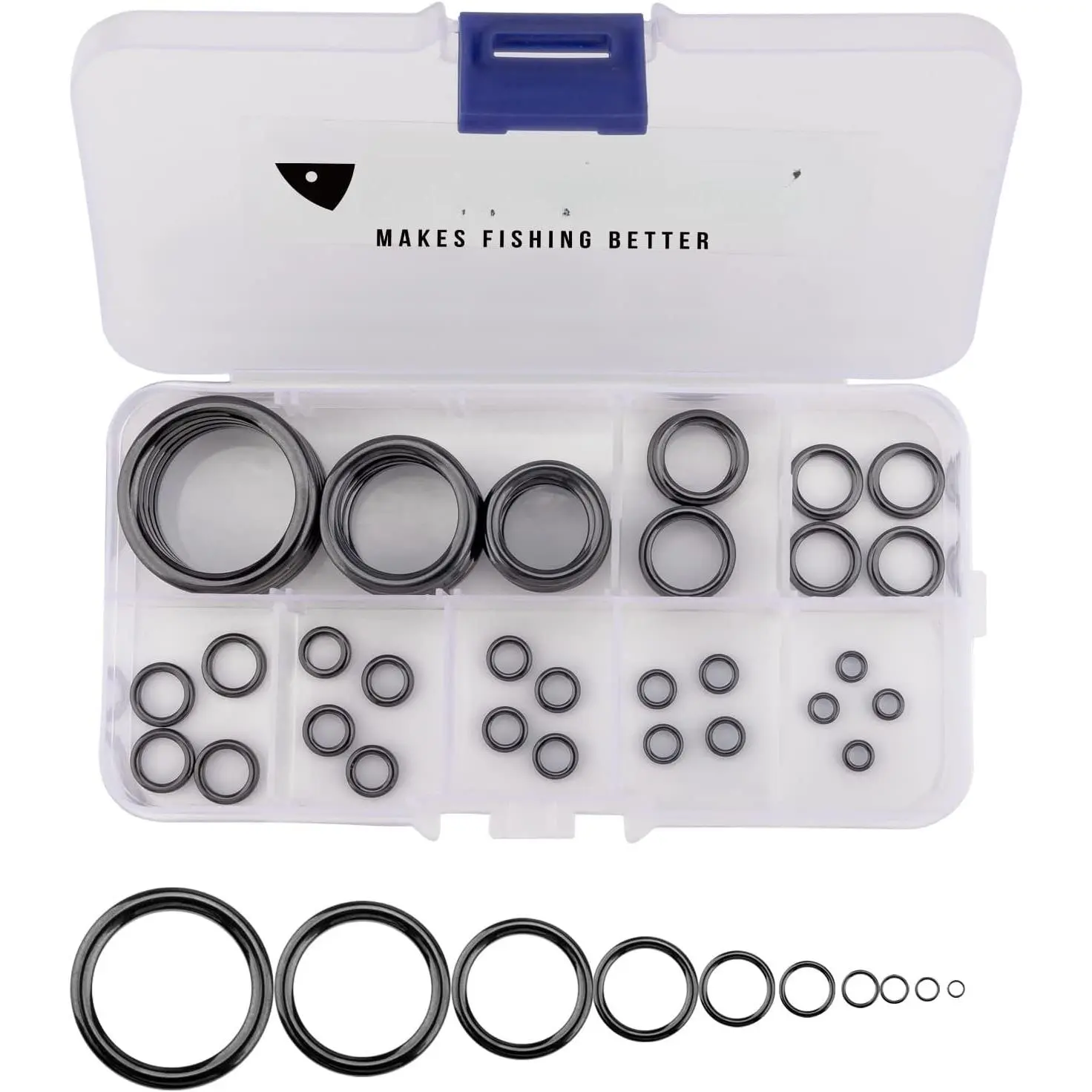 Fishing Rod Repair Kit Ceramic Guide Rings for Rod Eyelets | 35/40/75pcs Multiple Repair Kit with Ceramics Tips Stainless Steel Carbon Spinning Rod Guides Fishing Rod  Kit