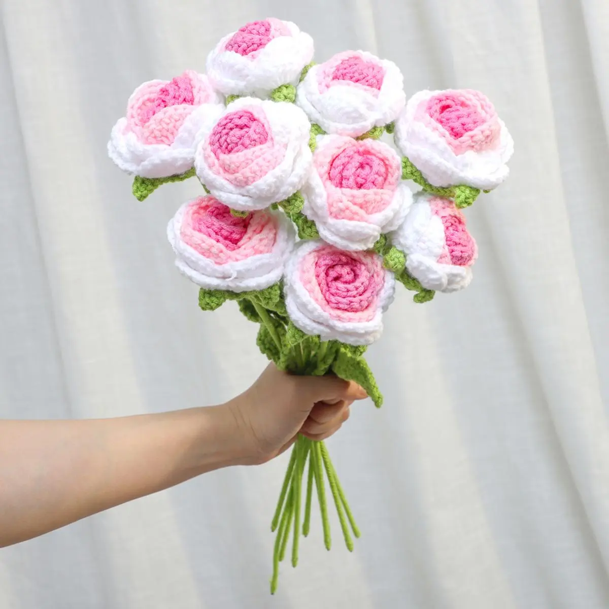 Handmade Fiber Rose Bouquet, Perfect Gift for Mother's Day, Teacher's Day, Valentine's Day, Anniversary, Birthday, Christmas