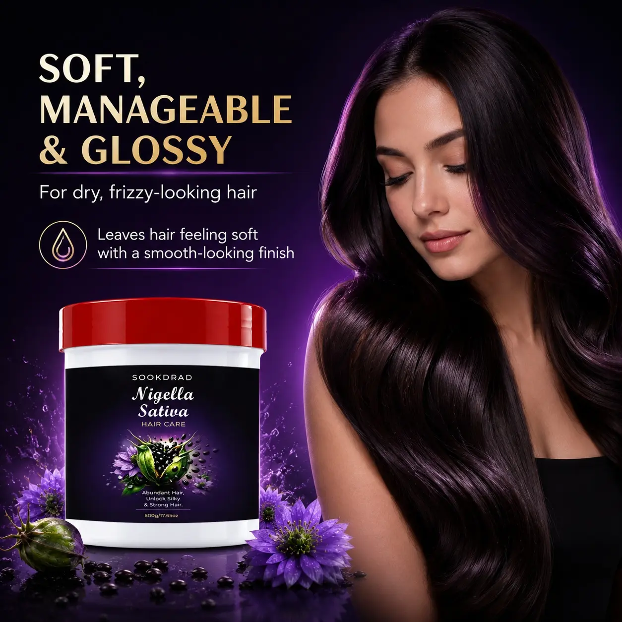 Nigella Sativa Hair Care, Silky Strong Strands, Abundant Hair, 500g