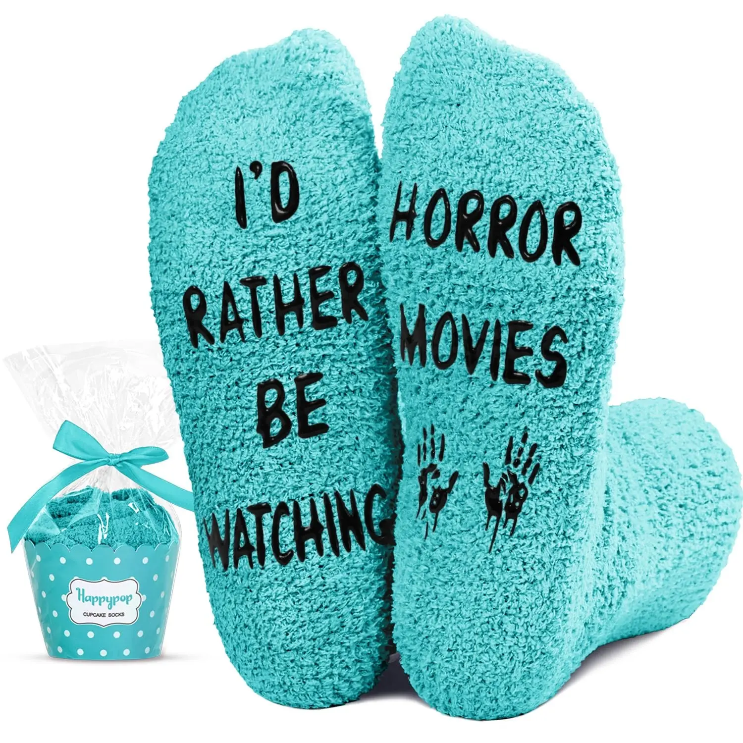 HAPPYPOP Horror Movie Gifts for Movie Lovers - Scary Movie Night Socks for Women Girls, Horror Movie Socks Green Presents